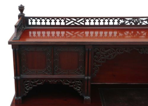 fig 3. Antique Victorian Mahogany Twin Pedestal Desk by Edwards & Roberts - High Quality