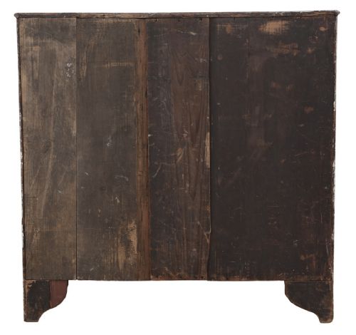 ANTIQUE 19TH CENTURY BOW FRONT PAINTED AND DECORATED CHEST OF DRAWERS HIGH QUALITY - ADDITIONAL PHOTO 5