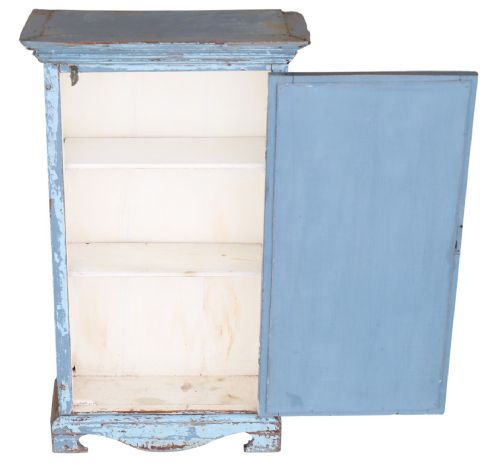 fig 2. Antique c.1900 Distressed Blue Painted Wall Cabinet – Early 20th Century