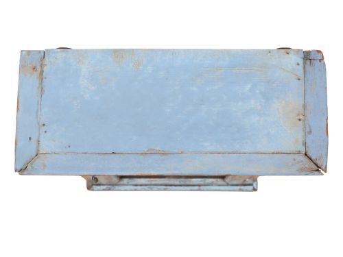 fig 3. Antique c.1900 Distressed Blue Painted Wall Cabinet – Early 20th Century