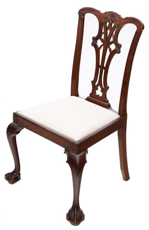 ANTIQUE C1910 GEORGIAN REVIVAL MAHOGANY DINING CHAIRS SET OF 8 62 - ADDITIONAL PHOTO 4