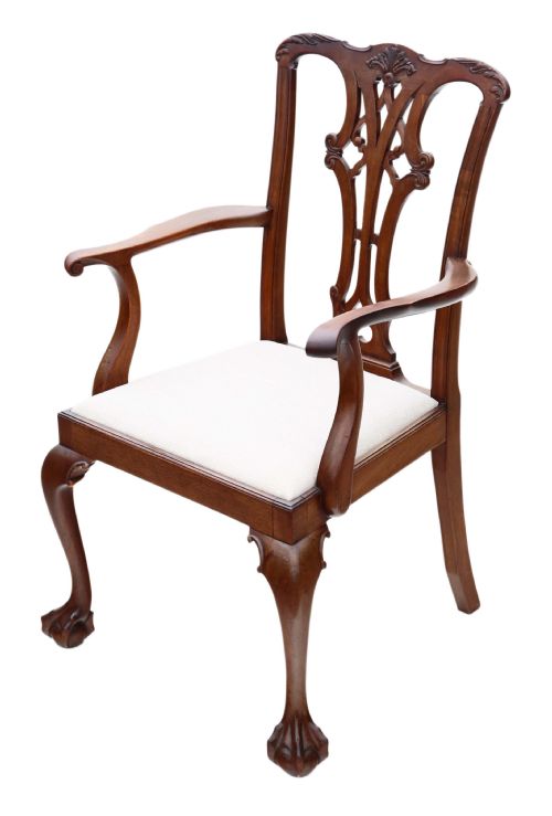 ANTIQUE C1910 GEORGIAN REVIVAL MAHOGANY DINING CHAIRS SET OF 8 62 - ADDITIONAL PHOTO 7