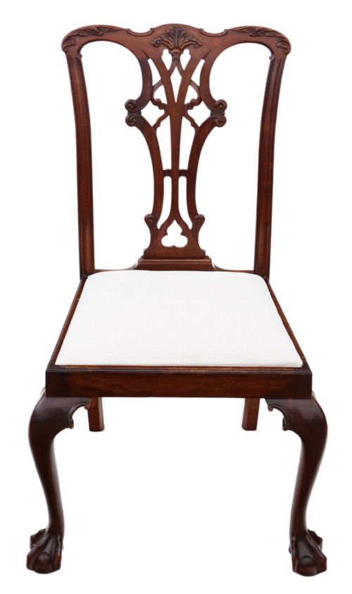 ANTIQUE C1910 GEORGIAN REVIVAL MAHOGANY DINING CHAIRS SET OF 8 62 - ADDITIONAL PHOTO 8