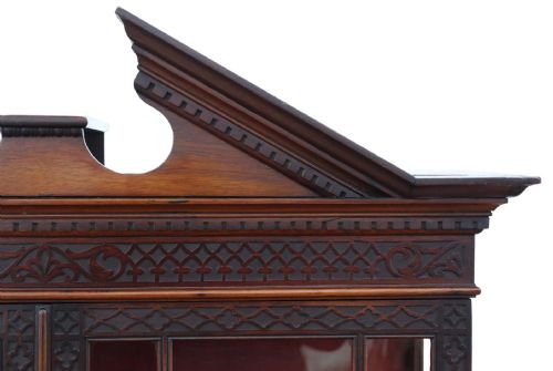 19TH CENTURY ANTIQUE MAHOGANY CHINOISERIE PIER DISPLAY CABINET EDWARDS ROBERTS - ADDITIONAL PHOTO 3