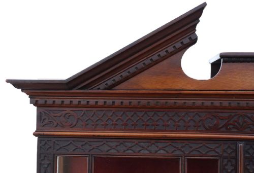 19TH CENTURY ANTIQUE MAHOGANY CHINOISERIE PIER DISPLAY CABINET EDWARDS ROBERTS - ADDITIONAL PHOTO 5