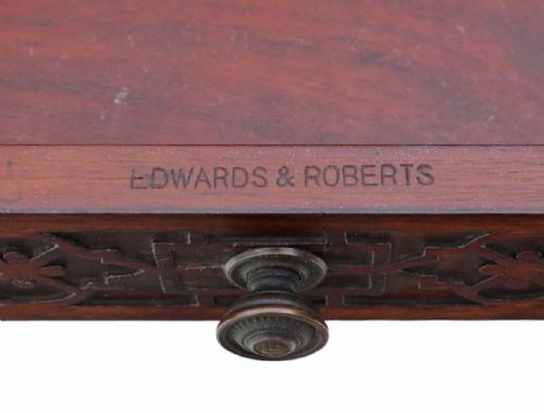 19TH CENTURY ANTIQUE MAHOGANY CHINOISERIE PIER DISPLAY CABINET EDWARDS ROBERTS - ADDITIONAL PHOTO 8