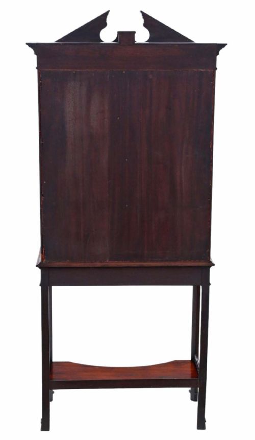 19TH CENTURY ANTIQUE MAHOGANY CHINOISERIE PIER DISPLAY CABINET EDWARDS ROBERTS - ADDITIONAL PHOTO 9