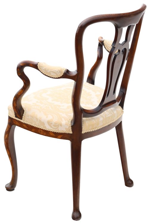 fig 1. Antique Fine Quality 18th Century Dutch Marquetry Armchair