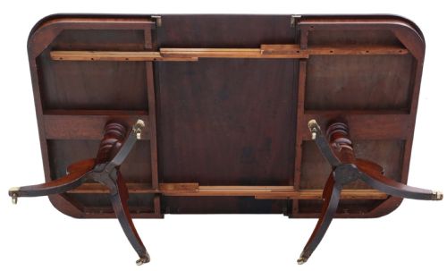 ANTIQUE EARLY 19TH CENTURY LARGE FINE QUALITY MAHOGANY EXTENDING TWIN PEDESTAL DINING TABLE - ADDITIONAL PHOTO 17