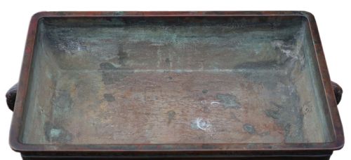 ANTIQUE CIRCA 1880 JAPANESE BRONZE BOWL PLANTER MEIJI PERIOD 19TH CENTURY - ADDITIONAL PHOTO 5