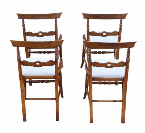fig 1. Antique 19th Century Beech Dining Chairs – Set of 4, Fine Quality