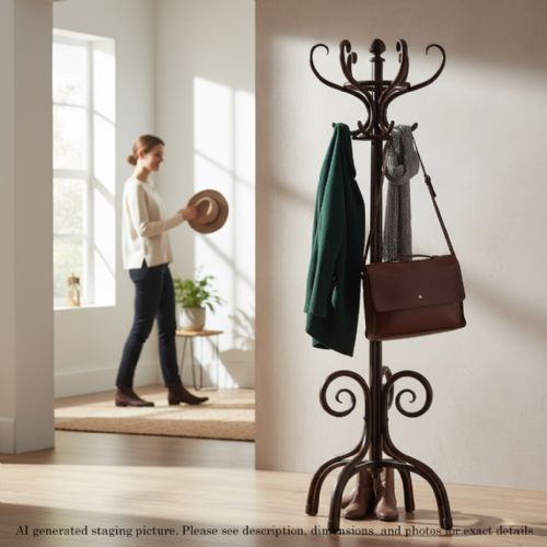 ANTIQUE C1900 BENTWOOD HALL HAT AND COAT STAND FINE QUALITY - ADDITIONAL PHOTO 2
