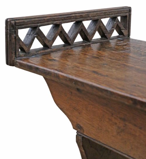 ANTIQUE 19TH CENTURY ARTS CRAFTS OAK ELM WINDOW SEAT FINE QUALITY - ADDITIONAL PHOTO 2