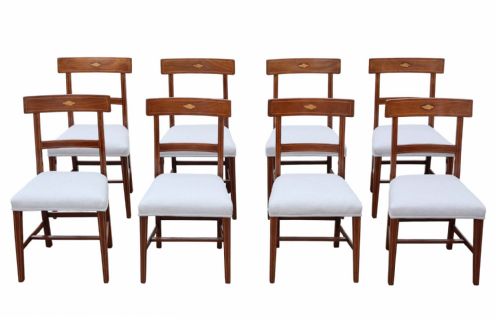 ANTIQUE 19TH CENTURY SET OF 8 MAHOGANY DINING CHAIRS - ADDITIONAL PHOTO 1