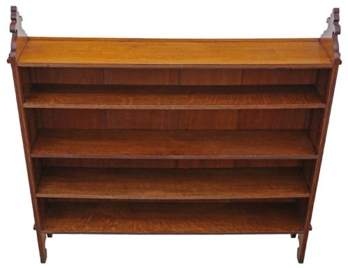 ANTIQUE 19TH CENTURY VICTORIAN GOTHIC ARTS CRAFTS ADJUSTABLE BOOKCASE FINE QUALITY - ADDITIONAL PHOTO 1