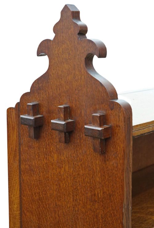 ANTIQUE 19TH CENTURY VICTORIAN GOTHIC ARTS CRAFTS ADJUSTABLE BOOKCASE FINE QUALITY - ADDITIONAL PHOTO 5