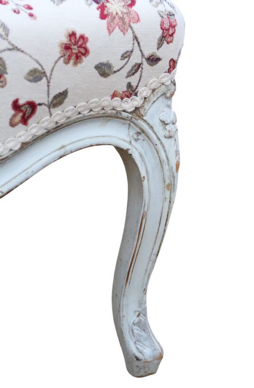 ANTIQUE C1900 FRENCH PAIR OF PAINTED ARMCHAIRS QUALITY PERIOD SEATING - ADDITIONAL PHOTO 5
