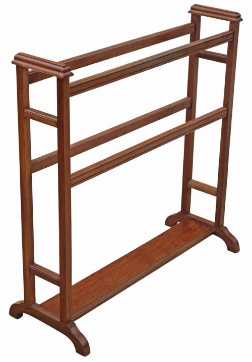 fig 1. Antique c.1920 Mahogany Towel Rail– Fine Quality