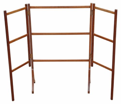 ANTIQUE 19TH CENTURY MAHOGANY FOLDING CLOTHES TOWEL RAIL QUALITY - ADDITIONAL PHOTO 5
