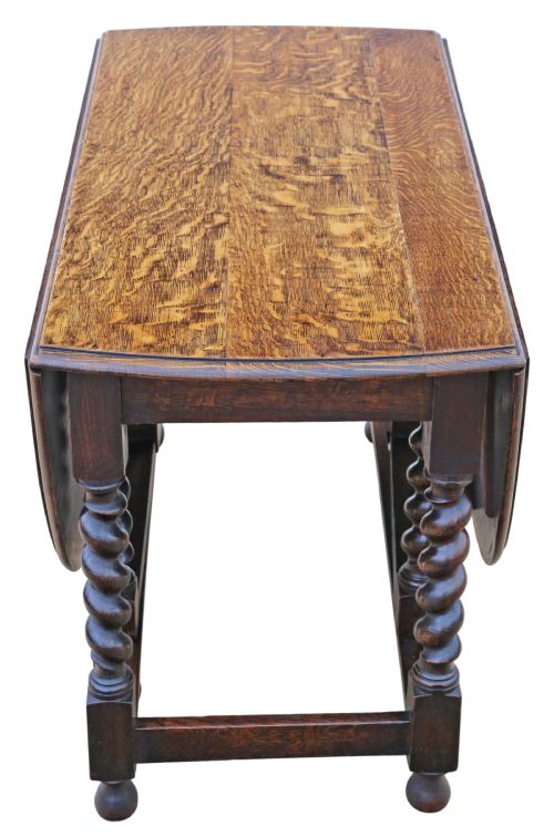 ANTIQUE C1920 OAK GATELEG DROPLEAF DINING TABLE LARGE FINE QUALITY - ADDITIONAL PHOTO 5