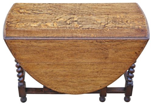 ANTIQUE C1920 OAK GATELEG DROPLEAF DINING TABLE LARGE FINE QUALITY - ADDITIONAL PHOTO 7