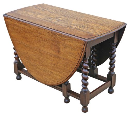 ANTIQUE C1920 OAK GATELEG DROPLEAF DINING TABLE LARGE FINE QUALITY - ADDITIONAL PHOTO 8