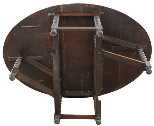 ANTIQUE C1920 OAK GATELEG DROPLEAF DINING TABLE LARGE FINE QUALITY - ADDITIONAL PHOTO 10