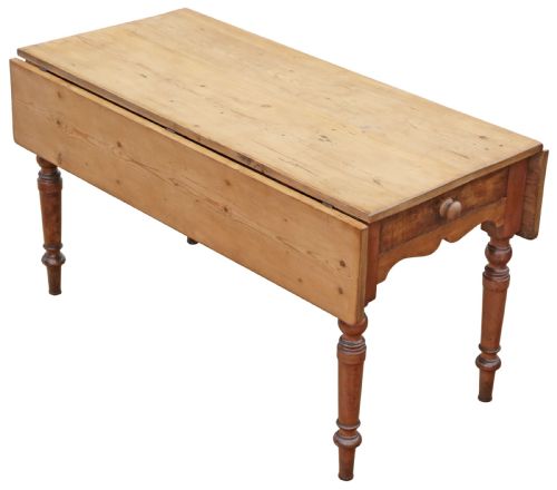 ANTIQUE 19TH CENTURY VICTORIAN PINE FRUITWOOD FOLDING KITCHEN TABLE WITH DRAWERS FINE QUALITY - ADDITIONAL PHOTO 8