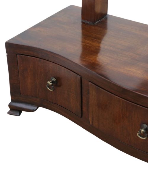 ANTIQUE 19TH CENTURY SERPENTINE MAHOGANY DRESSING TABLE MIRROR FINE QUALITY - ADDITIONAL PHOTO 3