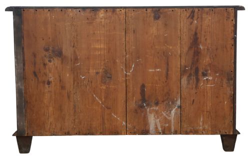 ANTIQUE LARGE 18TH CENTURY CONTINENTAL OAK AND WALNUT SERPENTINE CHEST OF DRAWERS FINE QUALITY - ADDITIONAL PHOTO 7