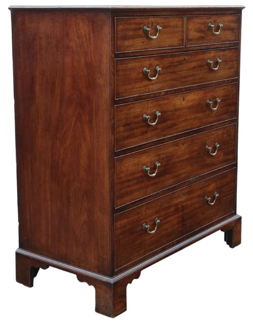 ANTIQUE LATE 18TH CENTURY GEORGIAN LARGE MAHOGANY CHEST OF DRAWERS FINE QUALITY - ADDITIONAL PHOTO 1