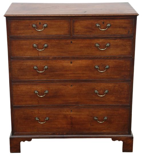 ANTIQUE LATE 18TH CENTURY GEORGIAN LARGE MAHOGANY CHEST OF DRAWERS FINE QUALITY - ADDITIONAL PHOTO 2