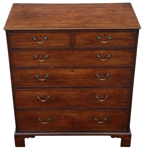 ANTIQUE LATE 18TH CENTURY GEORGIAN LARGE MAHOGANY CHEST OF DRAWERS FINE QUALITY - ADDITIONAL PHOTO 3