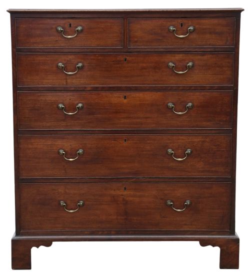 ANTIQUE LATE 18TH CENTURY GEORGIAN LARGE MAHOGANY CHEST OF DRAWERS FINE QUALITY - ADDITIONAL PHOTO 4