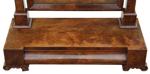 ANTIQUE 19TH CENTURY REGENCY MAHOGANY DRESSING TABLE MIRROR FINE QUALITY - ADDITIONAL PHOTO 4