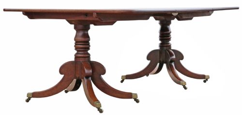 ANTIQUE EARLY 19TH CENTURY GEORGIAN TWIN PEDESTAL DINING TABLE FINE QUALITY - ADDITIONAL PHOTO 3