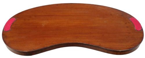 ANTIQUE 19TH CENTURY FINE QUALITY INLAID MAHOGANY KIDNEYSHAPED SERVING TRAY - ADDITIONAL PHOTO 6