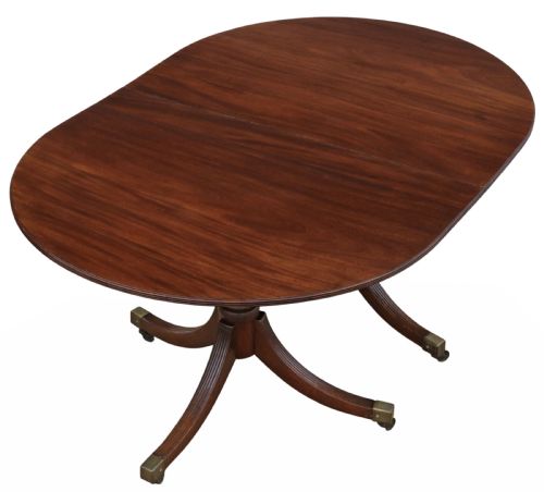 fig 2. Antique 19th Century ‘D’ End Twin Pedestal Dining Table – Fine Quality