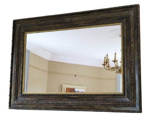 ANTIQUE 19TH CENTURY GILT OAK FINISHED WALL MIRROR FINE QUALITY - ADDITIONAL PHOTO 1
