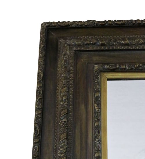 ANTIQUE 19TH CENTURY GILT OAK FINISHED WALL MIRROR FINE QUALITY - ADDITIONAL PHOTO 2