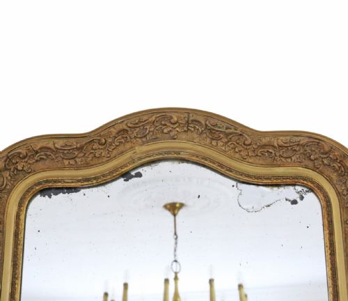 ANTIQUE 19TH CENTURY GILT OVERMANTLE MIRROR FINE QUALITY - ADDITIONAL PHOTO 6