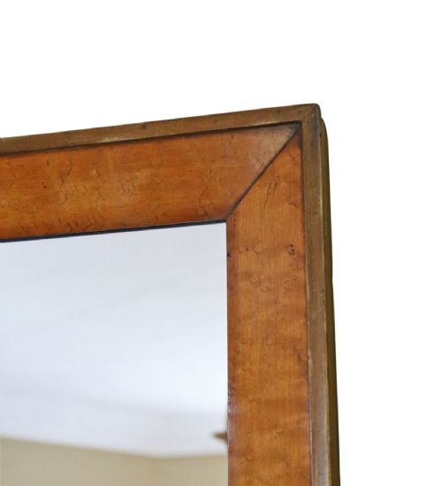 fig 2. Antique 19th Century Overmantle Mirror- Quality Birdseye Maple Frame