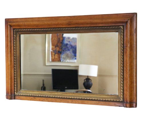 fig 1. Antique 19th Century Birdseye Maple Overmantle Mirror – Fine Quality
