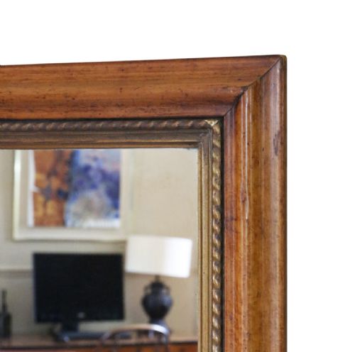fig 2. Antique 19th Century Birdseye Maple Overmantle Mirror – Fine Quality