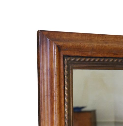 fig 3. Antique 19th Century Birdseye Maple Overmantle Mirror – Fine Quality