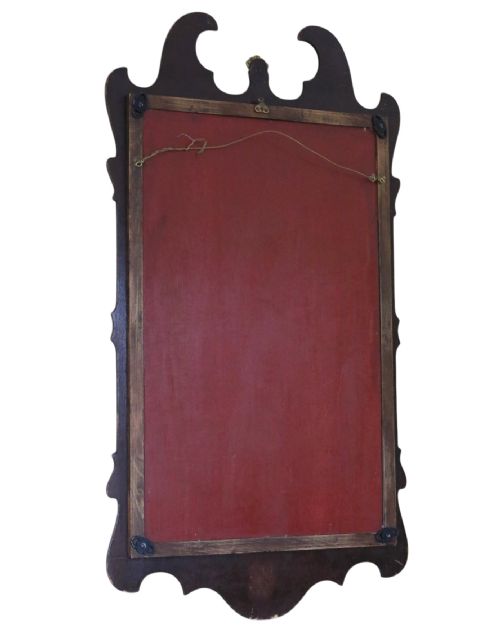 ANTIQUE C1920 OVERMANTLE WALL MIRROR GILT MAHOGANY VENEER QUALITY - ADDITIONAL PHOTO 6