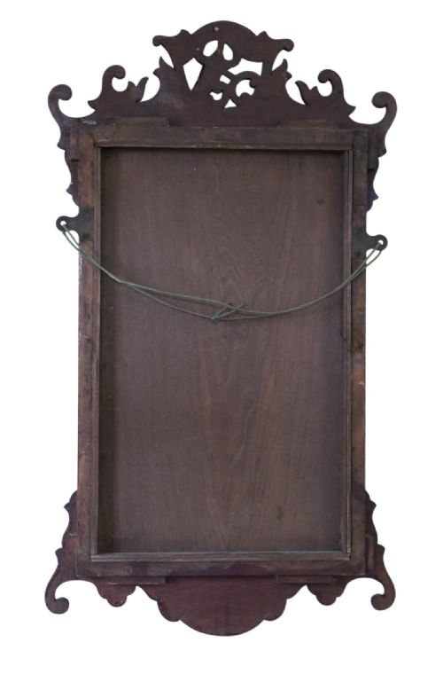 ANTIQUE C1900 GEORGIAN REVIVAL WALL MIRROR FRETCUT GILT MAHOGANY BEVELEDGED GLASS - ADDITIONAL PHOTO 4