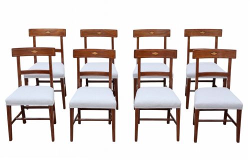ANTIQUE 19TH CENTURY SET OF 8 MAHOGANY DINING CHAIRS