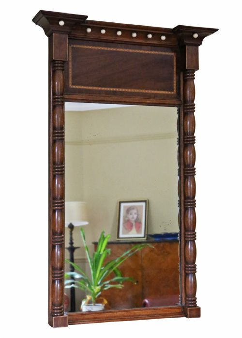 ANTIQUE 19TH CENTURY MAHOGANY FRAMED PIER OVERMANTLE MIRROR FINE QUALITY - ADDITIONAL PHOTO 1
