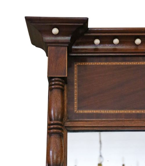 ANTIQUE 19TH CENTURY MAHOGANY FRAMED PIER OVERMANTLE MIRROR FINE QUALITY - ADDITIONAL PHOTO 2